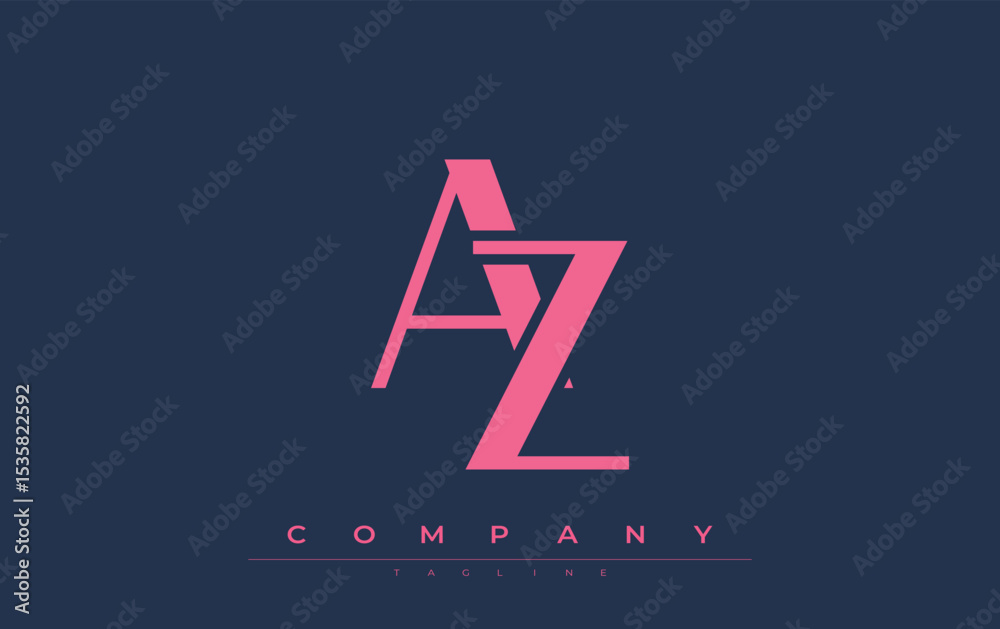 Fototapete az modern initials logo design. branding logo with stylized initials showcasing bold design and mode