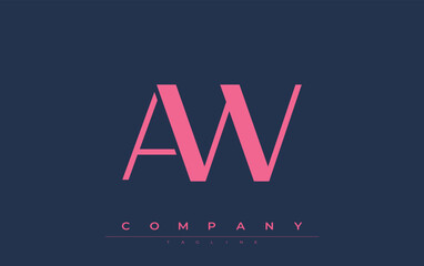 AW Modern Initials Logo Design. Branding logo with stylized initials showcasing bold design and modern aesthetic. Ideal for professional business branding or creative projects focusing on minimalistic