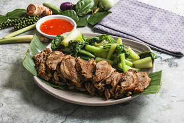 Asian cuisine Baked duck breast