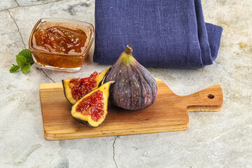 Purple ripe fig with cut