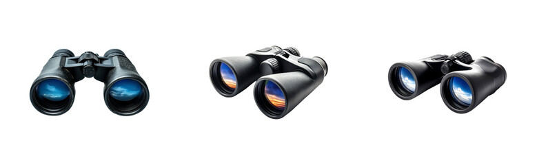 Exploring nature binoculars for wildlife observation outdoor adventures scenic views enthusiast perspective cut out set