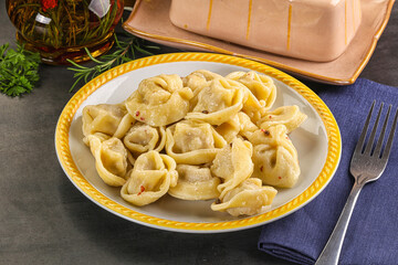 Russian homemade dumplings with meat