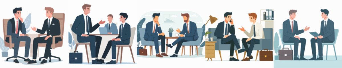 vector character two young men talking