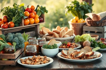 Rustic Farm-to-Table Catering Setup