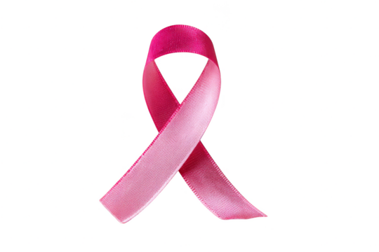 Pink ribbon awareness symbol against transparent background ideal for breast cancer support campaigns and health awareness materials
