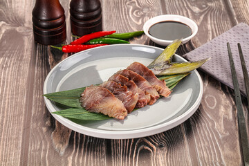 Raw yellowtail fresh fish sashimi