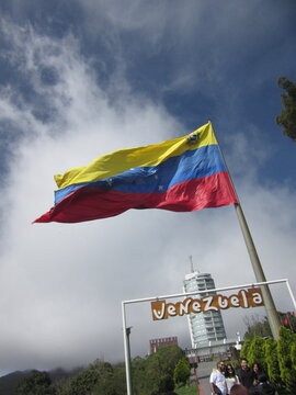 Bandera de Venezuela ondeando al Viento