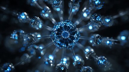 An intricate network of atomic clocks embedded in crystalline structures, each emitting a soft blue luminescence as they track infinitesimal time variations.