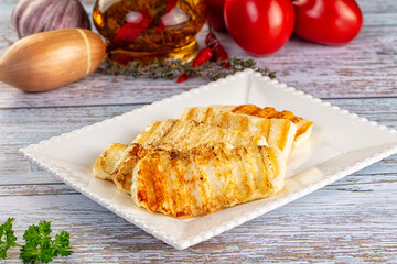 Greek traditional grilled halloumi cheese