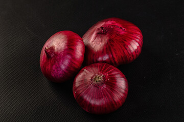 Raw ripe purple onion bulb