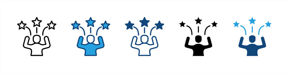 Confidence icon sheet multiple style collection