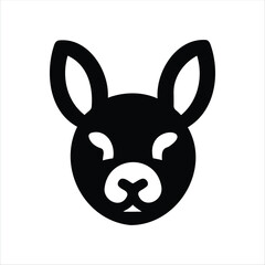 Simple black and white stylized illustration of a deer head for design and branding