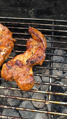 Grilled Pork Chops on Charcoal Grill