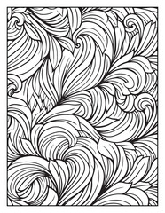 Mindful Patterns Coloring Pages For Adults & Teens,  black and white, line art, illustration, bold and easy coloring page, bold & easy coloring book, stress relief ,coloring book, coloring page