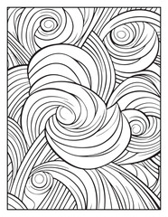 Fototapeta premium Mindful Patterns Coloring Pages For Adults & Teens, black and white, line art, illustration, bold and easy coloring page, bold & easy coloring book, stress relief ,coloring book, coloring page