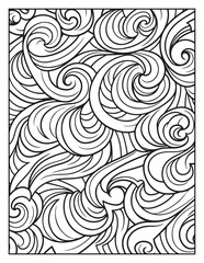 Fototapeta premium Mindful Patterns Coloring Pages For Adults & Teens, black and white, line art, illustration, bold and easy coloring page, bold & easy coloring book, stress relief ,coloring book, coloring page