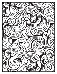 Fototapeta premium Mindful Patterns Coloring Pages For Adults & Teens, black and white, line art, illustration, bold and easy coloring page, bold & easy coloring book, stress relief ,coloring book, coloring page