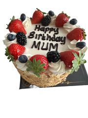 cake with berries