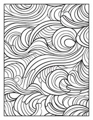 Mindful Patterns Coloring Pages For Adults & Teens,  black and white, line art, illustration, bold and easy coloring page, bold & easy coloring book, stress relief ,coloring book, coloring page