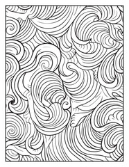 Fototapeta premium Mindful Patterns Coloring Pages For Adults & Teens, black and white, line art, illustration, bold and easy coloring page, bold & easy coloring book, stress relief ,coloring book, coloring page