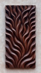 Intricate wooden wall art showcasing flowing organic patterns and textures