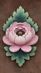 Beautiful floral design featuring a large pink blossom on textured background