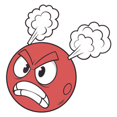 An Angry Red Face With Steam Coming Out