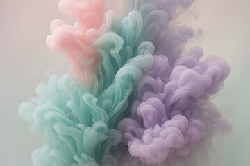 Obraz premium Fluid Ink in Water Abstract with Pastel Dye Trails