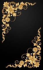 Elegant Gold Baroque Floral Corner Ornament