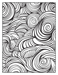 Mindful Patterns Coloring Pages For Adults & Teens,  black and white, line art, illustration, bold and easy coloring page, bold & easy coloring book, stress relief ,coloring book, coloring page
