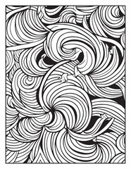 Mindful Patterns Coloring Pages For Adults & Teens,  black and white, line art, illustration, bold and easy coloring page, bold & easy coloring book, stress relief ,coloring book, coloring page