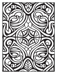 Mindful Patterns Coloring Pages For Adults & Teens,  black and white, line art, illustration, bold and easy coloring page, bold & easy coloring book, stress relief ,coloring book, coloring page