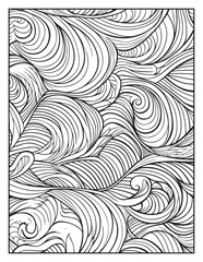 Fototapeta premium Mindful Patterns Coloring Pages For Adults & Teens, black and white, line art, illustration, bold and easy coloring page, bold & easy coloring book, stress relief ,coloring book, coloring page