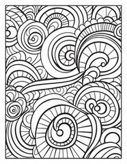 Mindful Patterns Coloring Pages For Adults & Teens,  black and white, line art, illustration, bold and easy coloring page, bold & easy coloring book, stress relief ,coloring book, coloring page