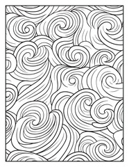 Mindful Patterns Coloring Pages For Adults & Teens,  black and white, line art, illustration, bold and easy coloring page, bold & easy coloring book, stress relief ,coloring book, coloring page