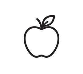 Minimalist apple icon simple fruit symbol design