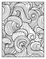 Fototapeta premium Mindful Patterns Coloring Pages For Adults & Teens, black and white, line art, illustration, bold and easy coloring page, bold & easy coloring book, stress relief ,coloring book, coloring page
