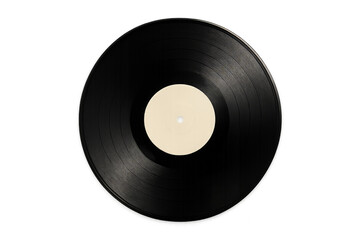 op view of Vinyl record with bank label