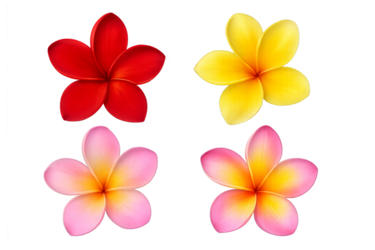 Flowers red ,yellow ,pink isolated 