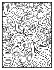 Mindful Patterns Coloring Pages For Adults & Teens,  black and white, line art, illustration, bold and easy coloring page, bold & easy coloring book, stress relief ,coloring book, coloring page
