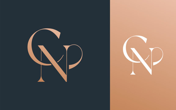Initial letter CN NC logo design vector illustration for couple, wedding, and business
