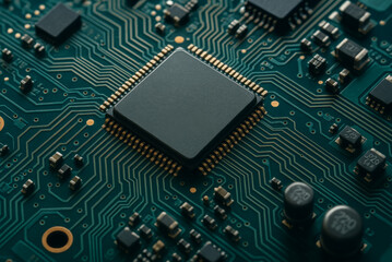 Fototapeta premium computer parts close up. Computer chip. Technology