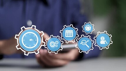 Time management concept. Organizing efficient work process, Work planning for increases efficiency and reduces work time. Business project planning.