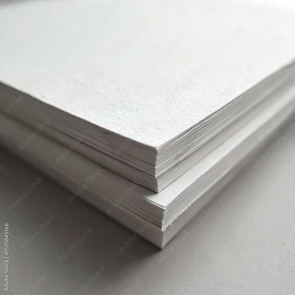 Aufkleber close-up of textured white paper sheets stack. paper with detailed, clean texture. paper sheets stac