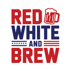 Red White & brew t shirt design