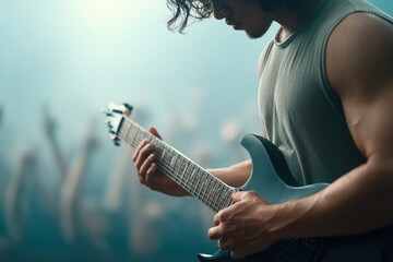 Rock Guitarist Performing on Stage at Live Show