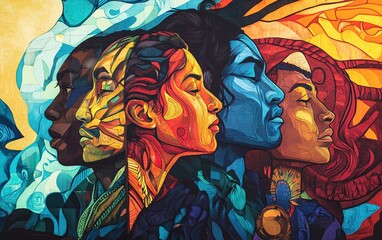 Colorful Mural Portraits.