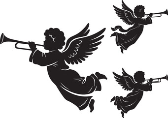 Angels with Trumpets icon vector illustration