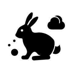 Obraz premium black rabbit silhouette