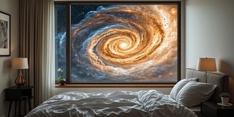 Night Sky Bedroom: Cosmic Window